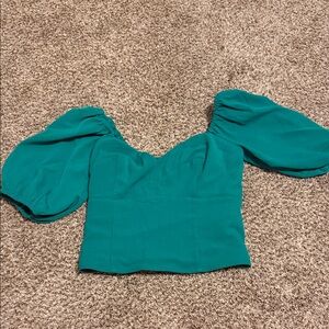 Green Puff Sleeve Abercrombie shirt